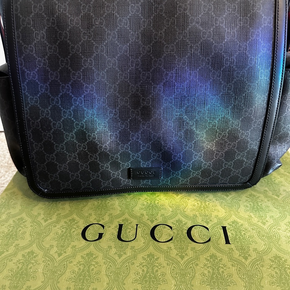Gucci Black and Blue Bag with Iconic Design
